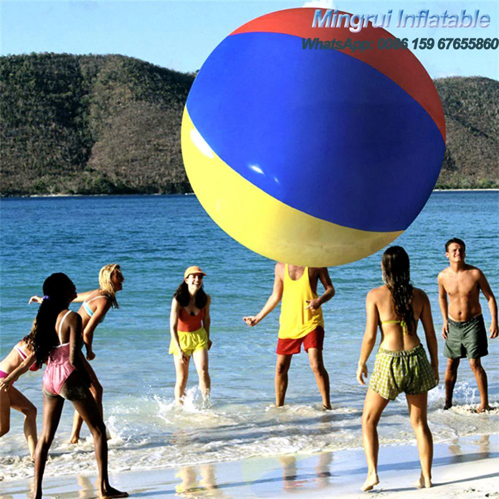 Beliebter riesiger aufblasbarer Wasserball, 3-farbiger Meeresschwimmbecken, Wasserspielballons für Playbeach-Spiele