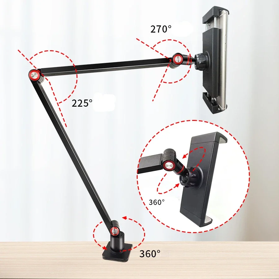 Portable Monitor Holder Metal Arm Desktop Bed Stand Clamp VESA Mount for Gaming Extending Screen 12 13 14 15.6 17.3 Inch