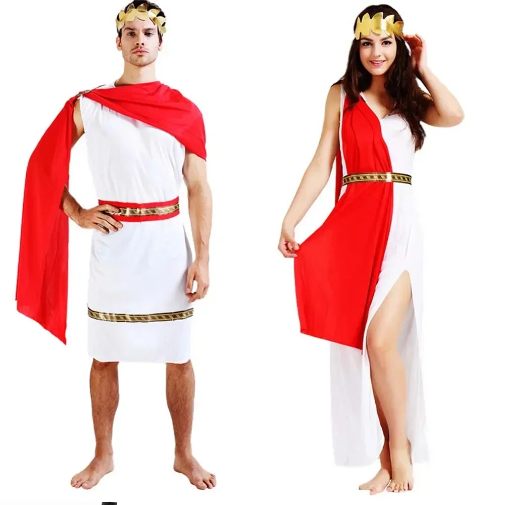 Halloween Man Woman Greece Roman Grecian Goddess Cosplay Costume Fancy Dress Outfit Party Halloween Christmas