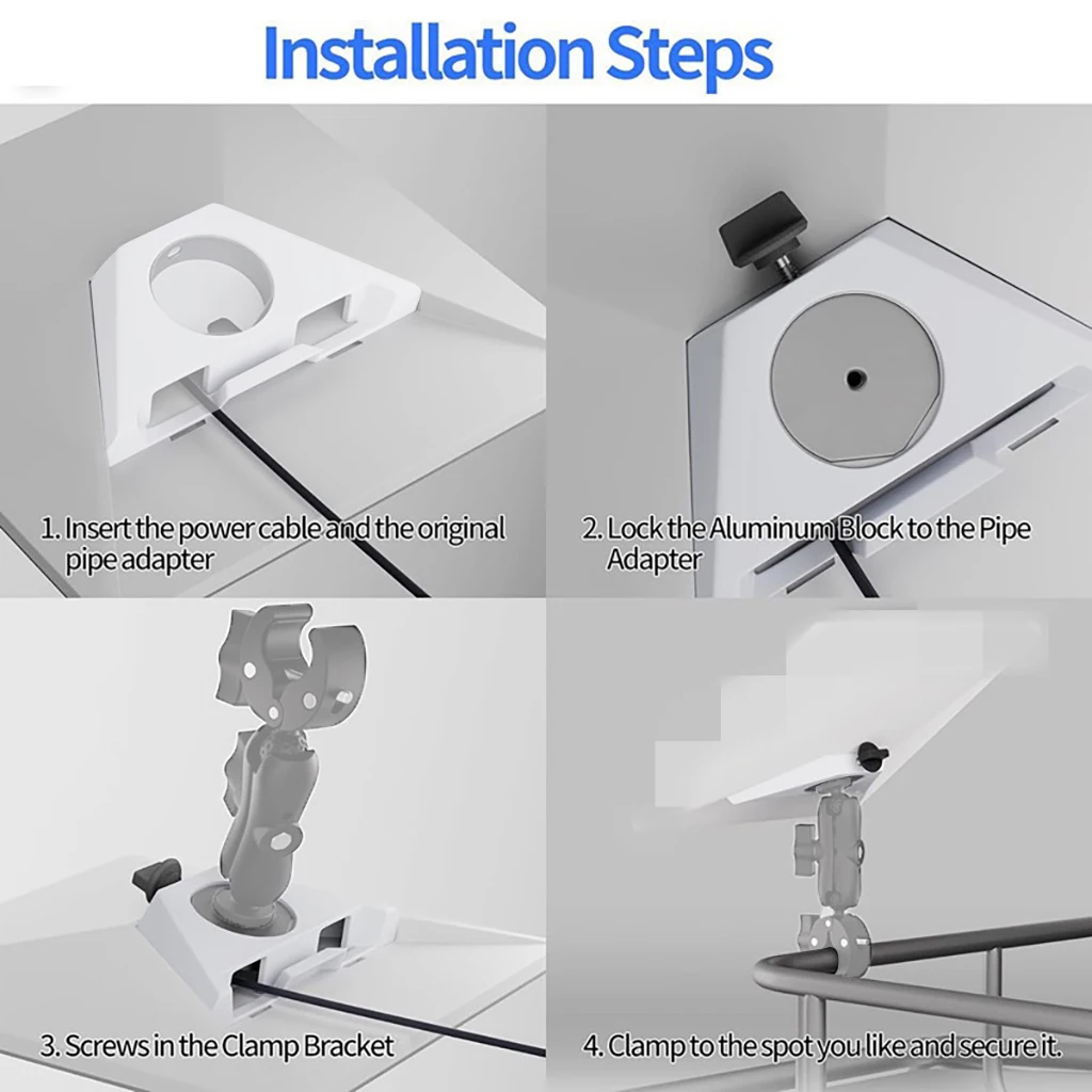 2 Stück Aluminium-Legierung Stativadapter 5,2 cm für Starlink Mini, Kompatibel mit Stativen, Befestigungsklemmen, Rohradapter Starlink – Detail 4