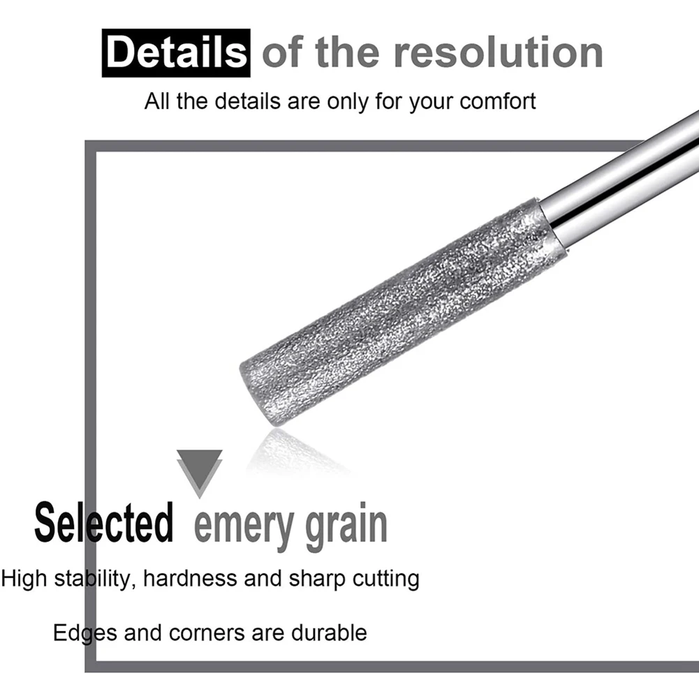 

B28C-40 шт. точилка для бензопилы, цилиндрические заусенцы с алмазным покрытием, полировальный шлифовальный инструмент, шлифовальные насадки, 5/32 дюйма/4 мм
