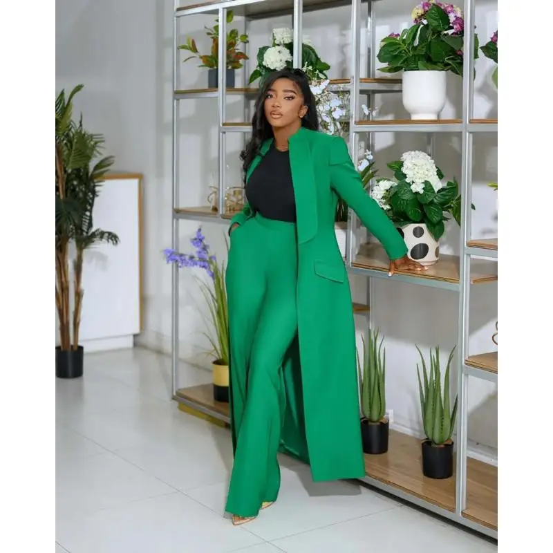 Fashion X Women's Two-Piece Set Long  Coat And Long Summer Season Versatile Style for All Ages Four Seasons Suitable