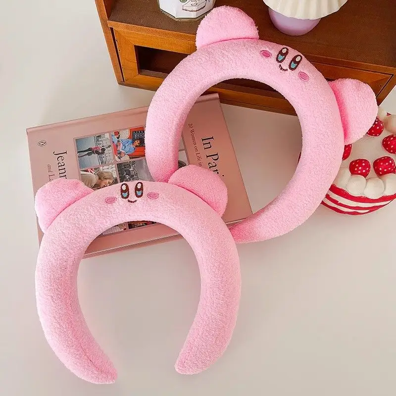 Lovely Pink Kirby Plush Hair Hoop Cartoon Daily Washing Face Headband Girls Photo Shooting Decor Hair Ornament view 4