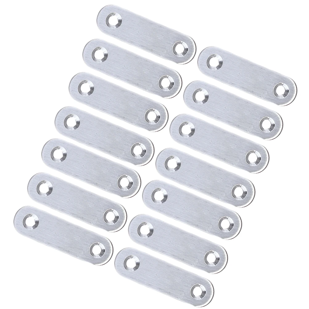 

Stainless Steel Corner Brackets Silver Straight Braces for Shelves Metal Connectors Rust Resistant Strong DIY Furniture