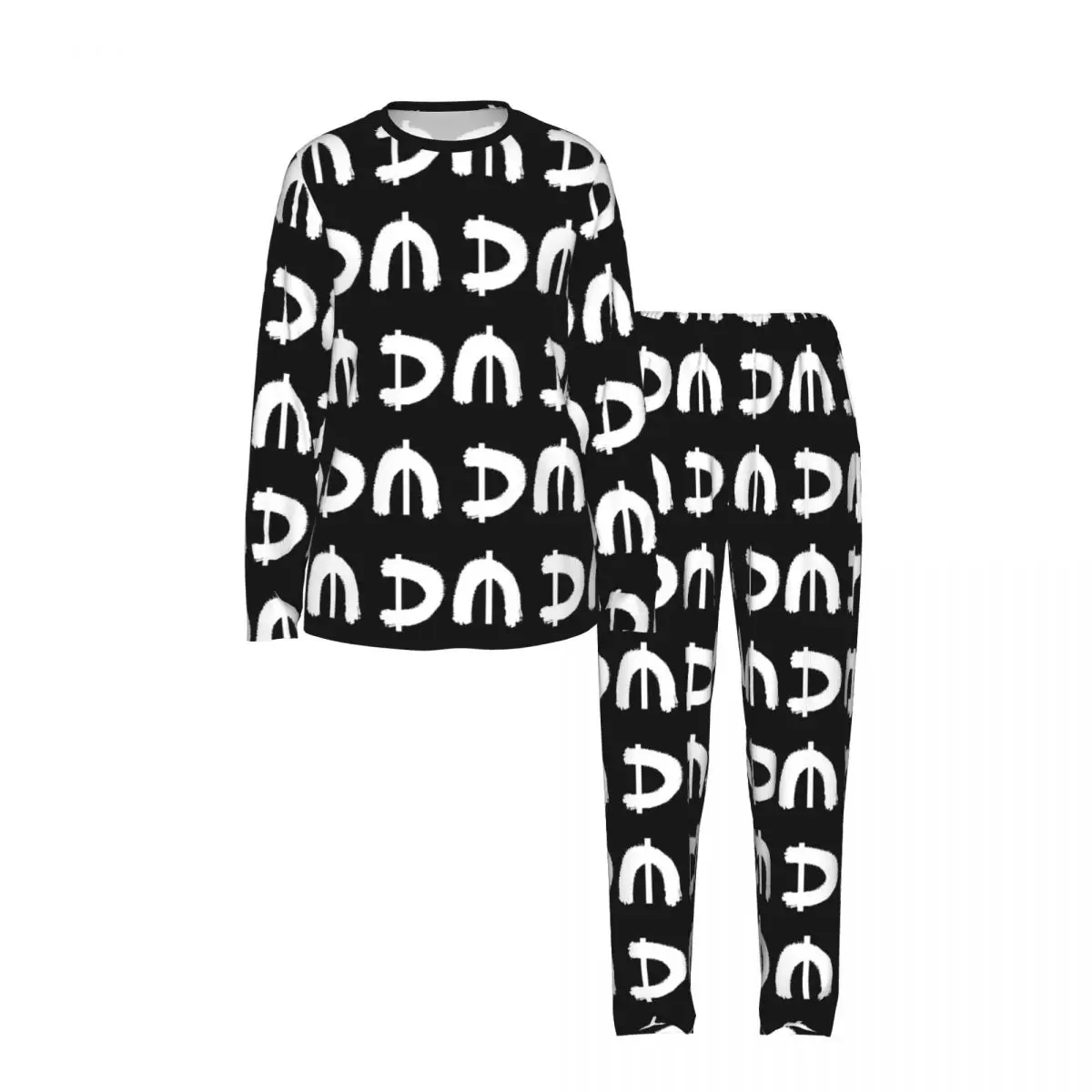 Electronic Rock Depeche Cool Mode Round Neck Long Sleeve Nightgowns for Sleeping Sleepshirts Women Soft Pajama Set Long Pants