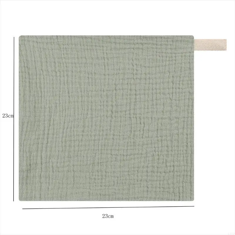 مريلة L5YF مربعة الشكل للأولاد والبنات، منشفة قطنية صديقة للبشرة لتغذية الأطفال الصغار