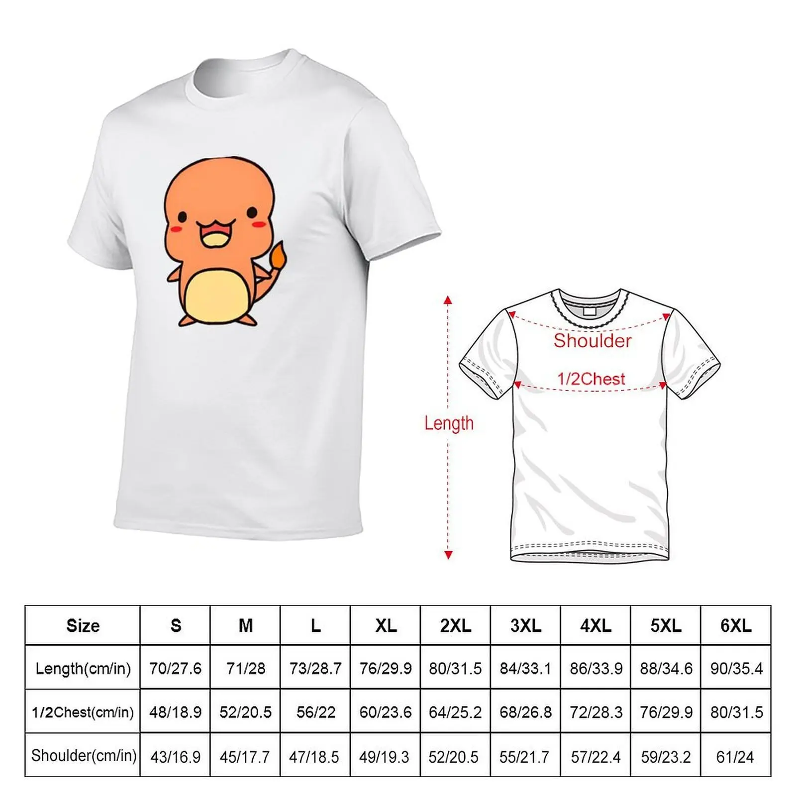 Charmndér Chibi تي شيرت لطيف رجل تي شيرت القطن أنيمي تي شيرت للرجل تي شيرت