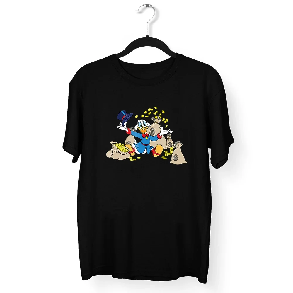 Harajuku Fashion Women T-Shirts Disney Cartoon Scrooge McDuck Print High Street Casual Round Neck Short Sleeve Tops Tees Unisex