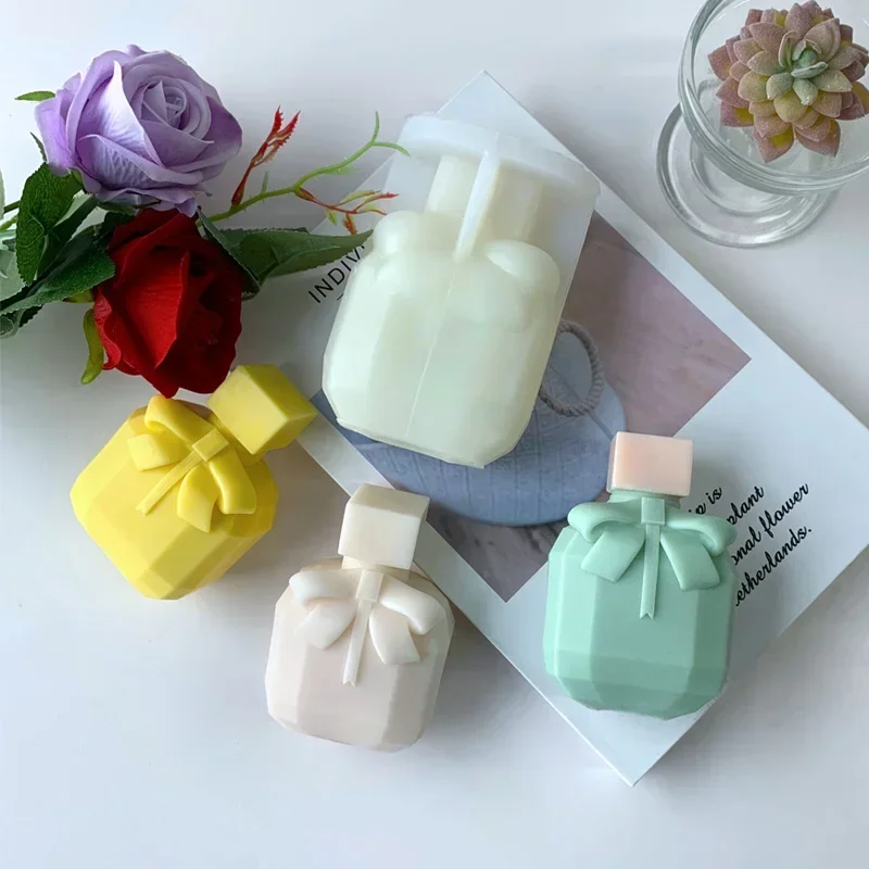 Retro Perfume Bottle Silicone Candle Mold Handwork DIY Crafts For Making Wax Aromatherapy Resin Mould Home Desktop Decor