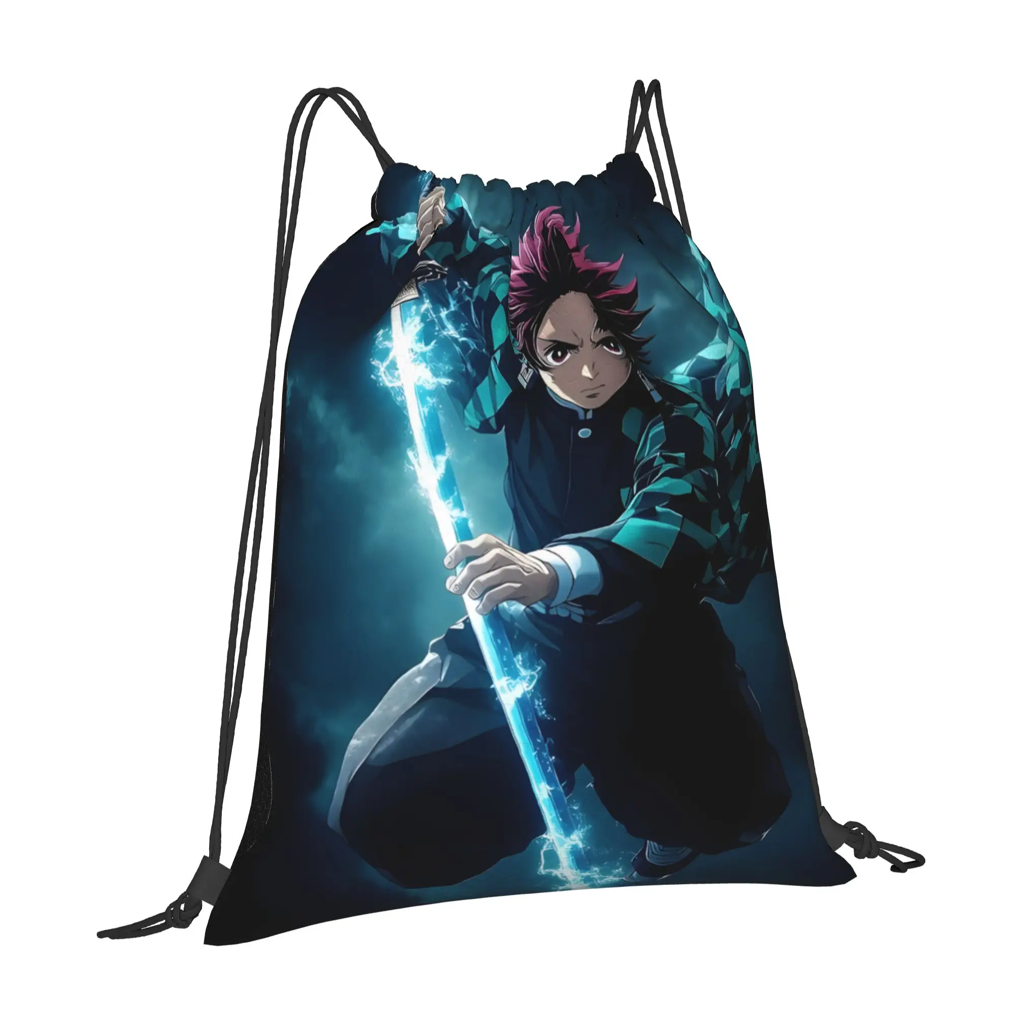 1 pc Nichirin Blades Demon Slayer Portable Shopping Drawstring Bags Storage Backpacks