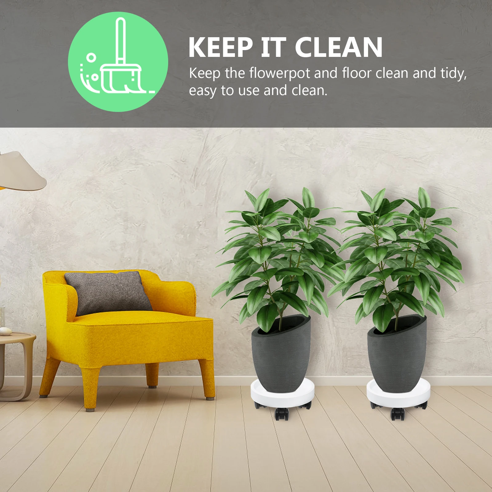 

Flowerpot Plant Pot Plate Water Tray Grey Drip Trays Potted Plants Indoor Garden Home Plant Pot Tray Easy Clean Simple Design