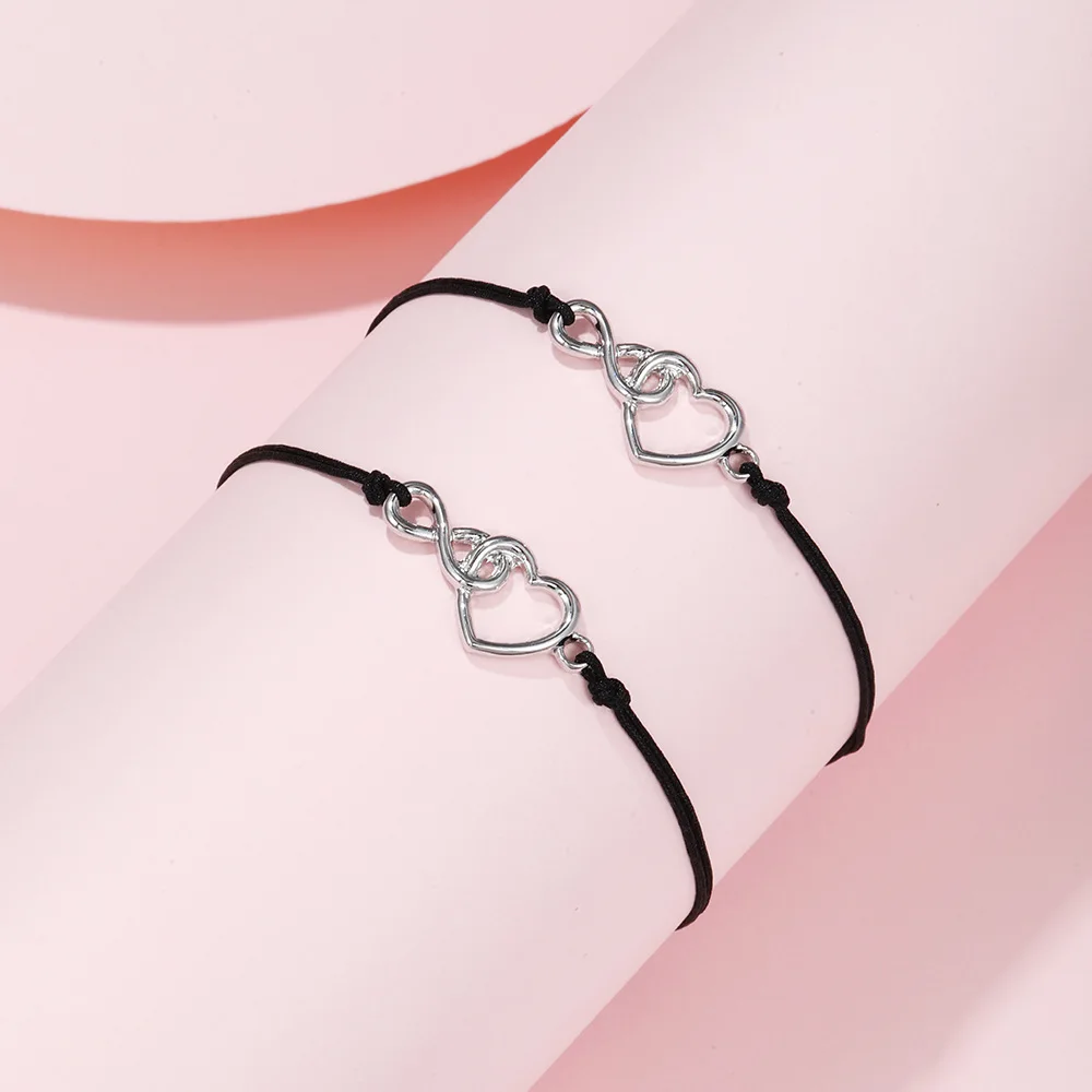 Wireless love symbol couple bracelet set ins Europe and the United States simple bracelet female creative friendship bracelet wi