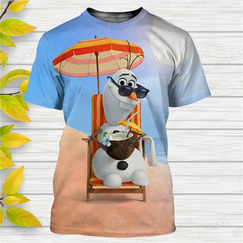 Frozen Cartoon Olaf 3D print Disney t shirt men women Short Sleeve casual style Summer Casual Streetwear Tee Tops Cartoon