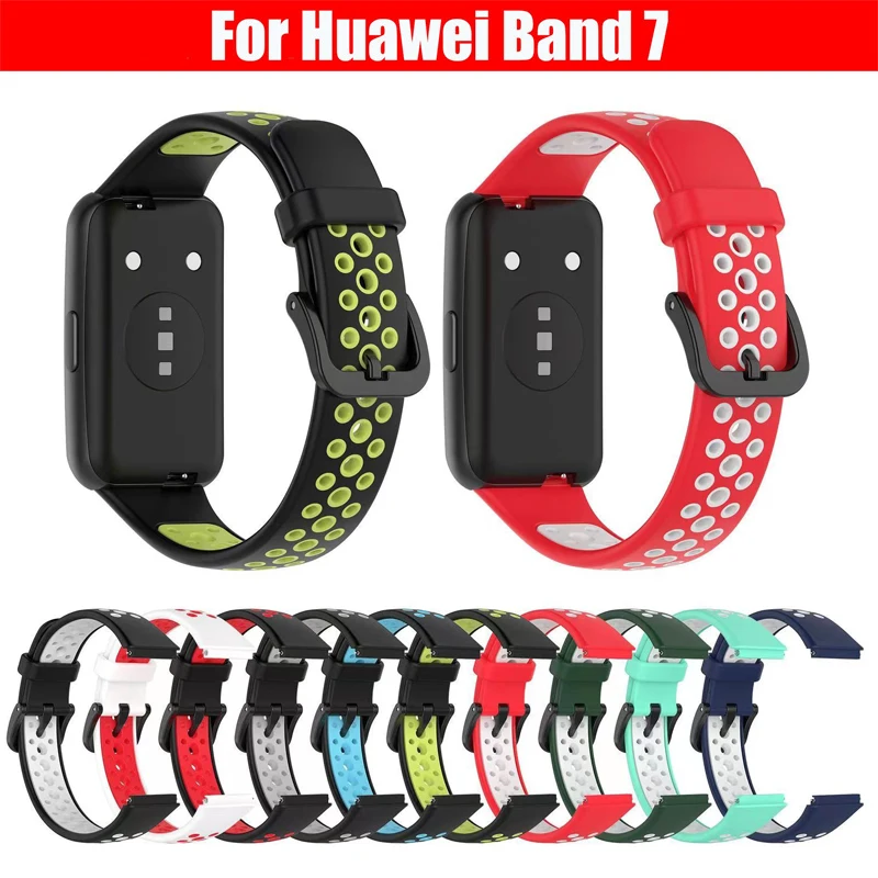 

Silicone Strap For Huawei Band 7 Smartwatch Replacement correa Breathable Sport bracelet Honor Band 7 Strap