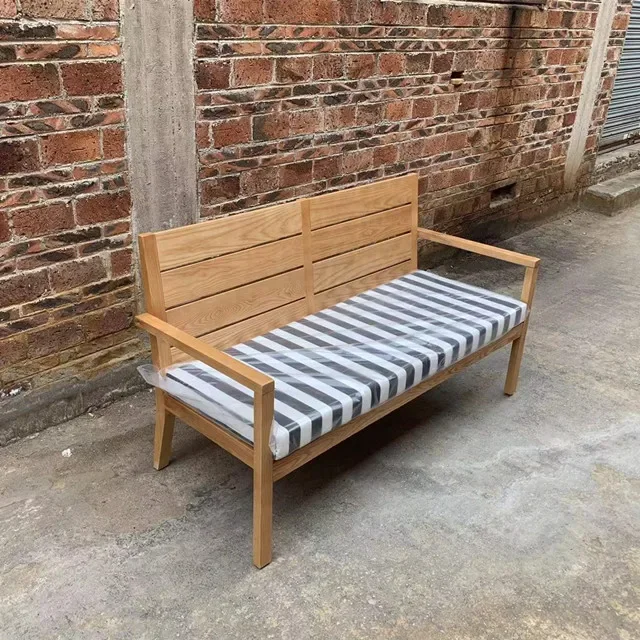 Modern outside commercial furniture long wood bench park outdoor garden patio bench