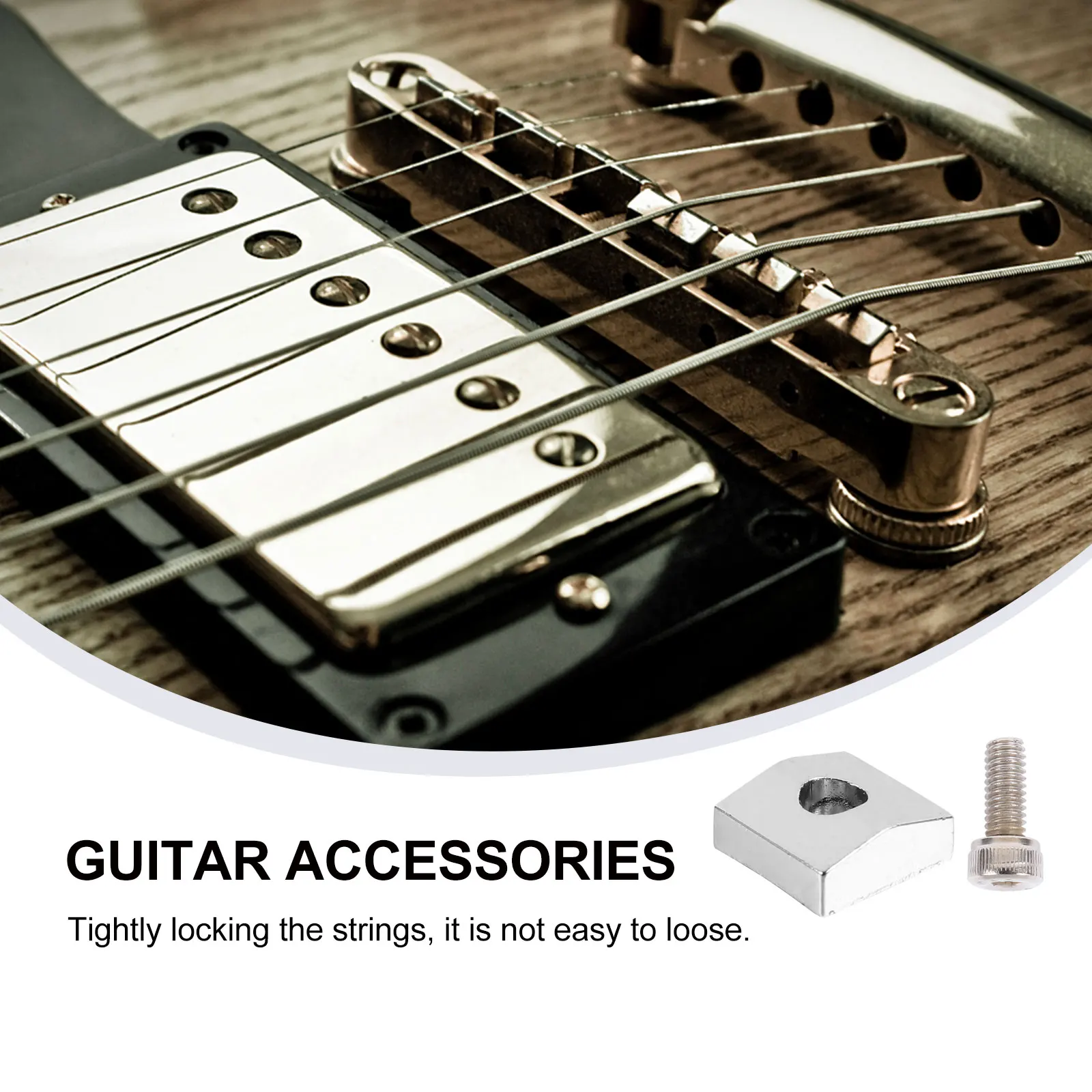 

2 Sets Electric Guitar Accessories Locking Nut Clamps and Screws Metal Block Replace Iron Musical Instrument Parts Zinc Alloy