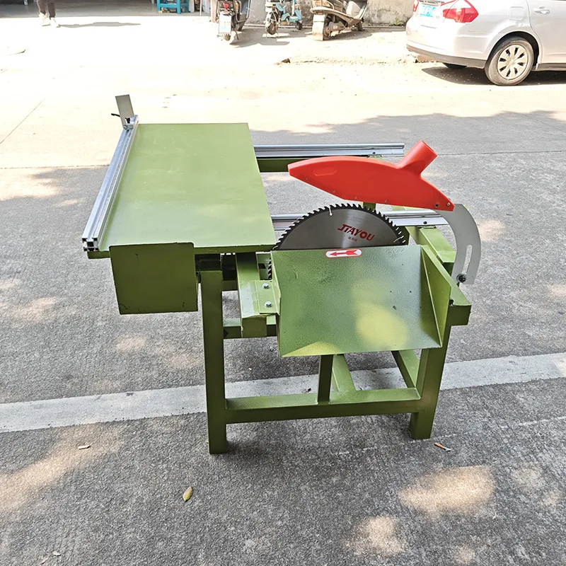 Manual woodworking double-ended head-to-head saw, push table saw, small simple single and double-head automatic straight-edge