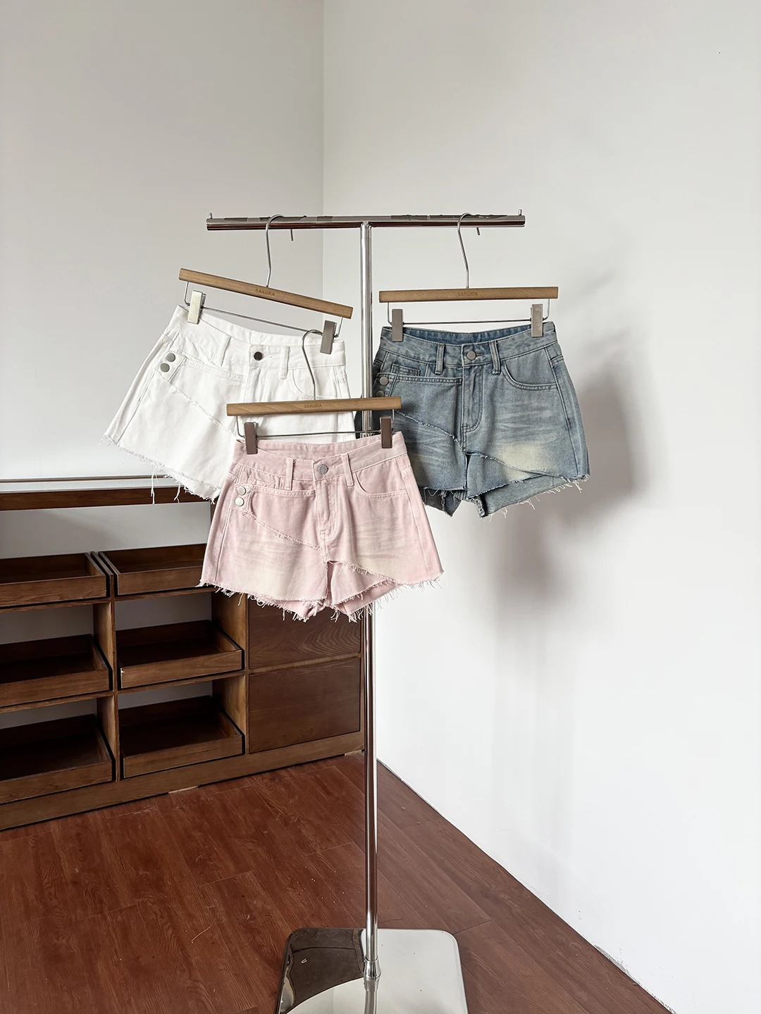 

High Waist Denim Shorts Women's Stylish Versatile Fashionable Summer New Slimming Hot Pants Commute Style Polyester Fiber