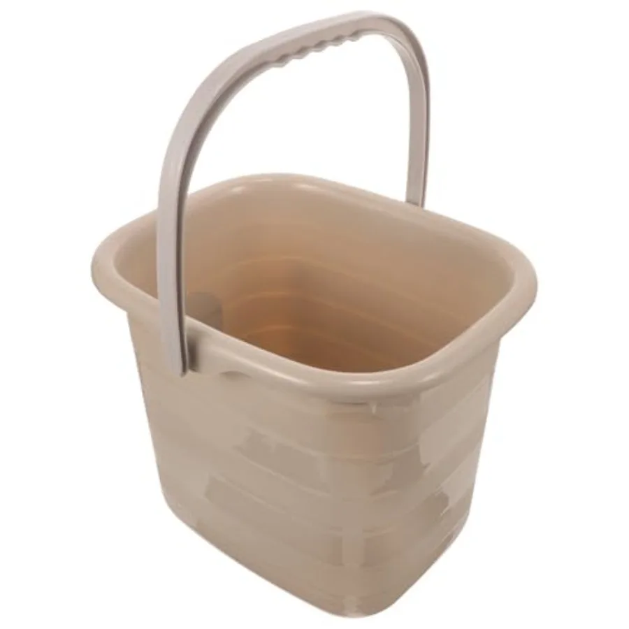 

POPETPOP Plastic Bucket with Handle 11L Rectangular Utility Small Water Bucket for Home Cleaning and Bathing Portable Multipurp