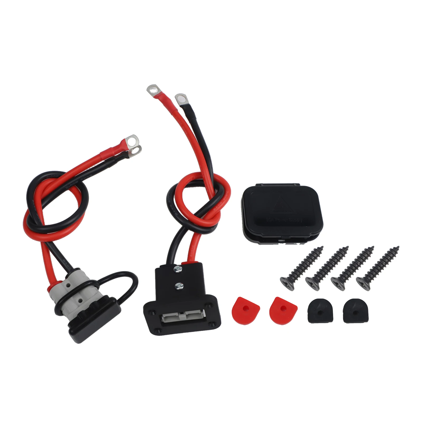 

Кабель для аккумулятора 8AWG, черный, с быстроразъемным соединителем, температура эксплуатации от -20°C до 105°C, огнестойкий материал, для прицепов.