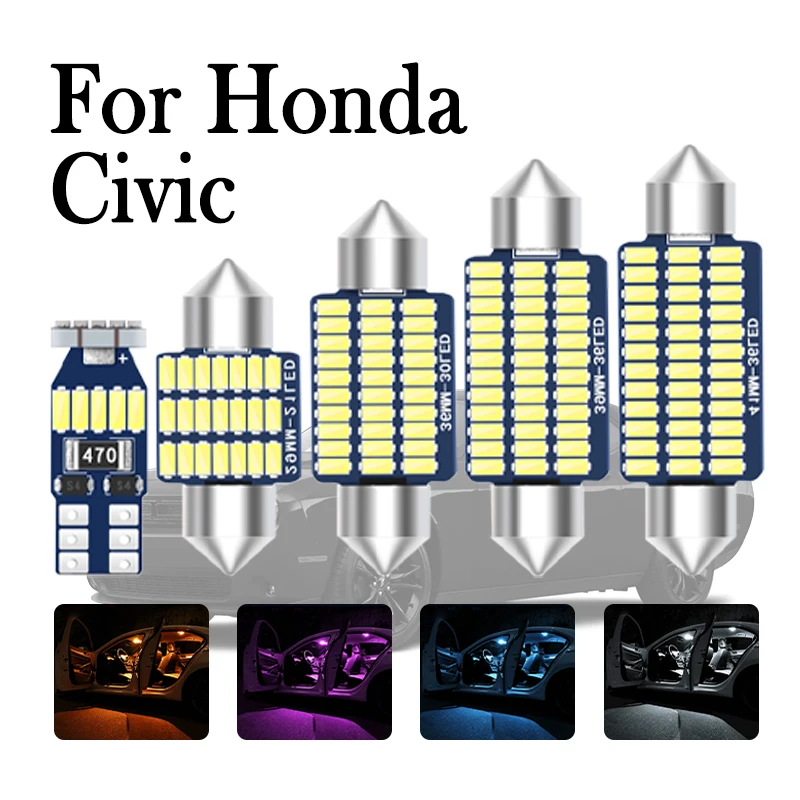 

For Honda Civic 10th gen 5D 4D 3D EK EG Coupe Hatch 2006 2007 2008 2011 2017 2018 Accessories Canbus Car Interior Light LED