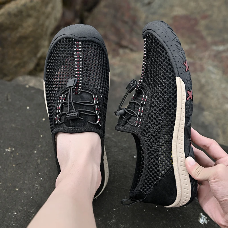 New Men Casual Shoes Breathable Mesh Shoes Summer Sneakers Soft Men Sneakers Large Size Men Loafers Comfortable Outdoor Shoes