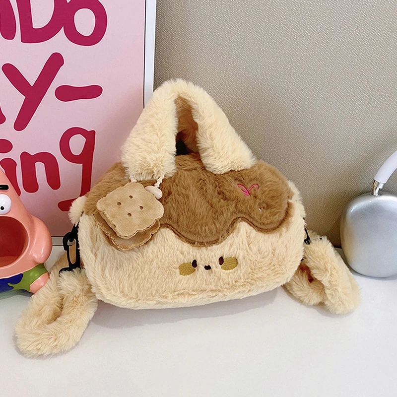 甘いデザートプディングクロスボディバッグぬいぐるみ子供バックパック大容量ぬいぐるみペンダント漫画ショルダーバッグ女の子