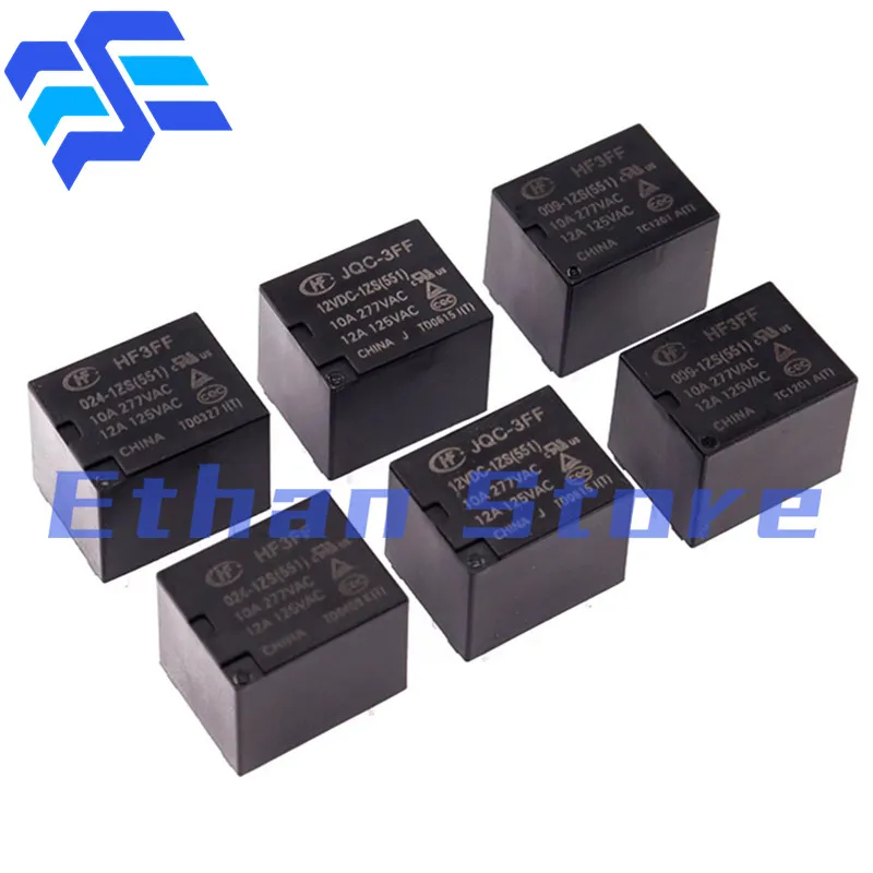 Реле мощности JQC-3FF-005 009 012 24-1HS 1gst 1ZS 4Pin 5Pin HF3FF 005 012 024 1cav 1ZST 1ZS HF3FF-005 012-1ZSTF 5В 12В 24В, 50 шт.