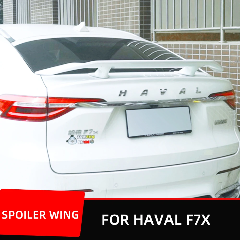 Per Haval F7X 2019 2020 2021 coperchio del bagagliaio posteriore Boot Ducktail Spoiler Wings nero bianco ABS GT Sport Car Tuning accessori per lo