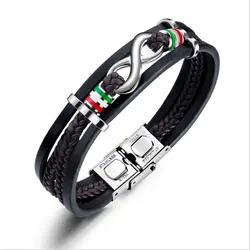 Men's Classic 8 Infinity Loop Leather Bracelet Hand Woven Multi-Layered Leather Bracelet Business Casual Party Jewelry