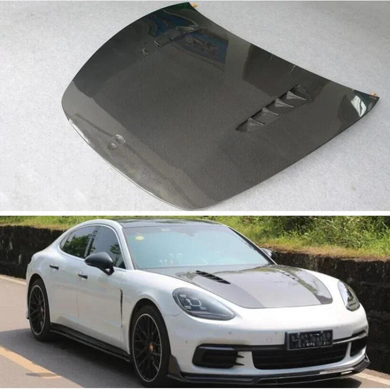 New！ For Porsche Panamera 971 GTS Turbo 2017-2021 Carbon Fiber Front Bumper Engine Hood Bonnet Vent Cover High Quality