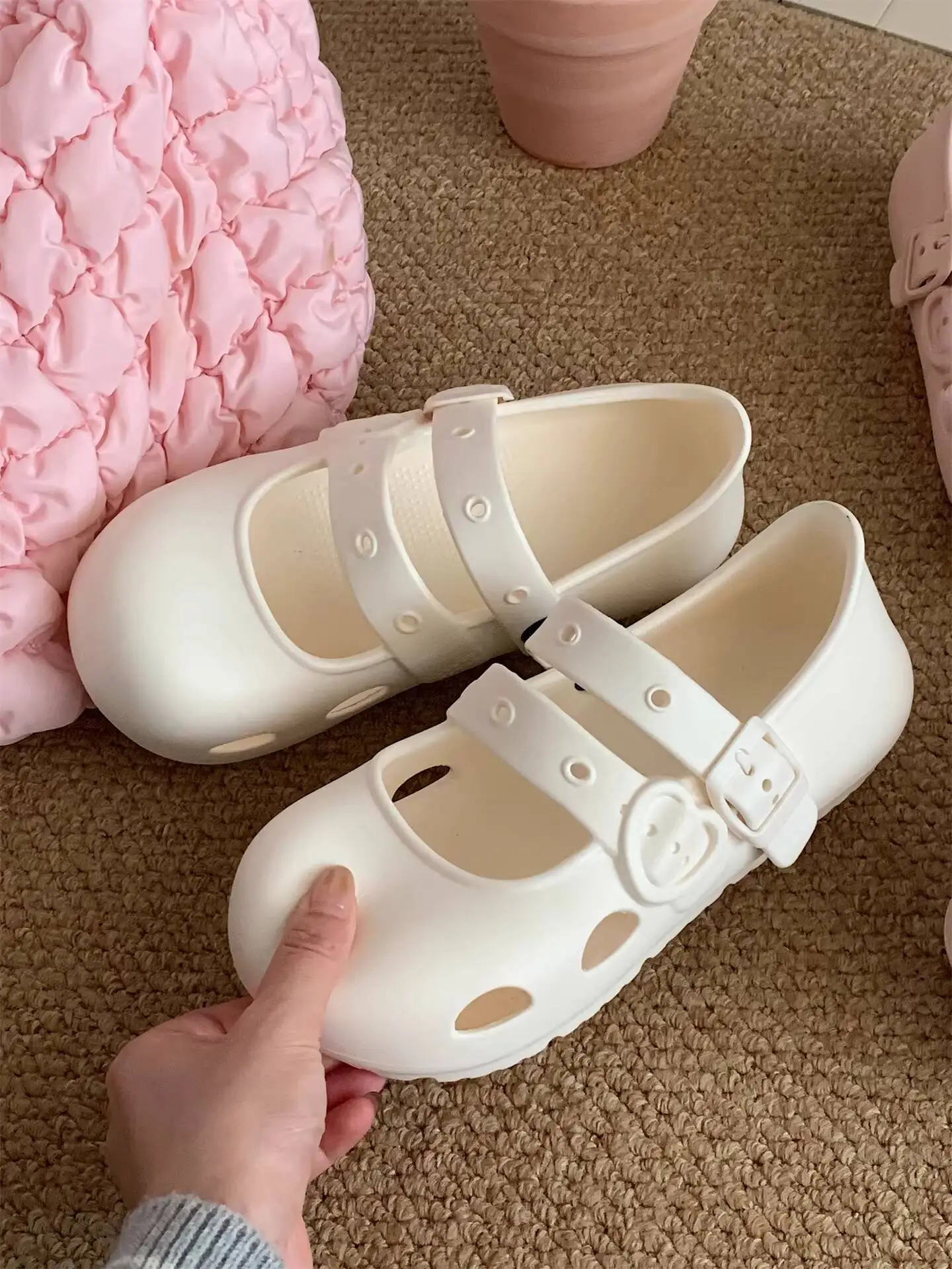 

Women's Sandals 2026 Spring Summer Ballet Flats Non-slip Versatile Slippers Soft Sole Mary Jane Casual Sandals