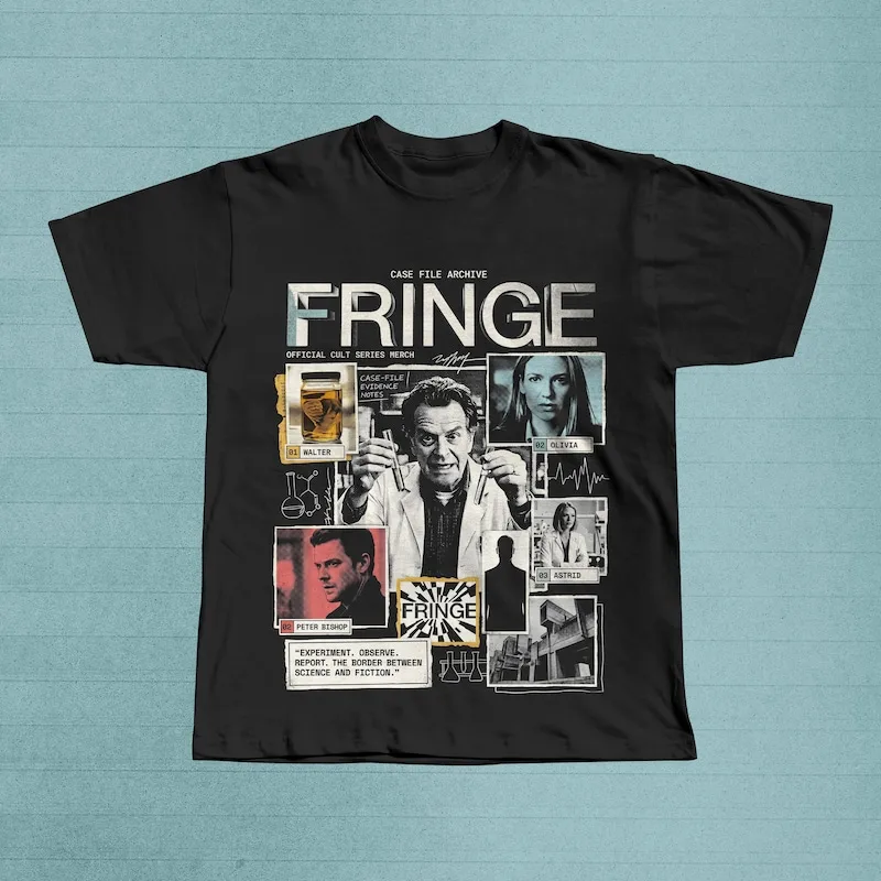 Fringe TV Show Graphic T-Shirt | Walter Bishop Olivia Dunham Sci-Fi Fan Merch