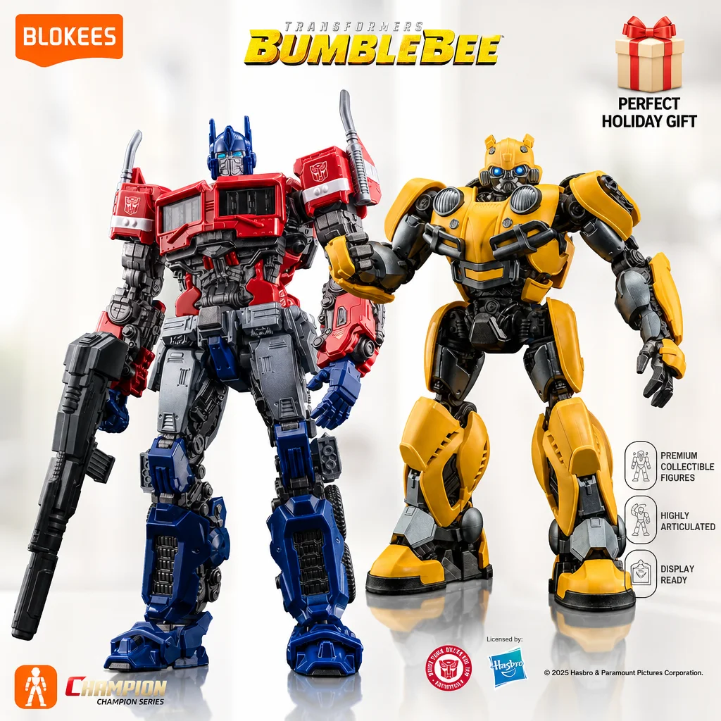 En stock : figurines d'action Transformers Optimus Prime et Bumblebee, blocs de construction DIY, figurines articulées, objets de collection, décoration de bureau pour adultes.