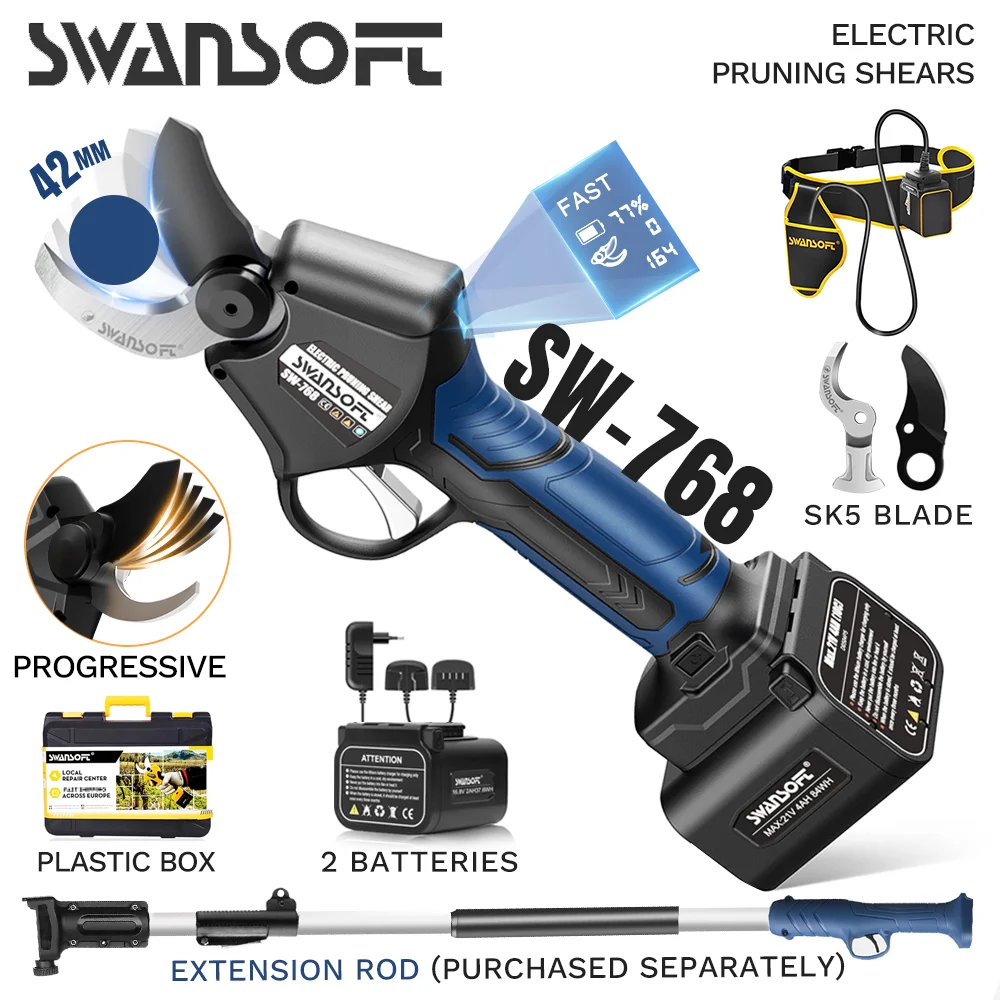 42 мм SW-768 эффективные ножницы бонсай электрические ветки деревьев садовые инструменты аккумуляторный секатор литий-ионные секаторы