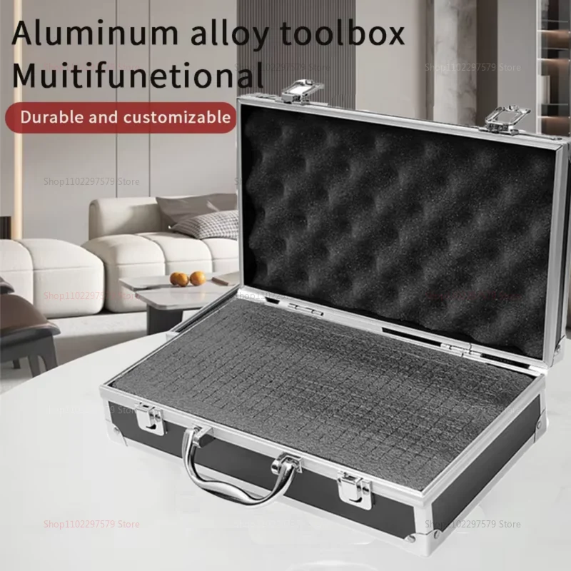 الألومنيوم صندوق أدوات محمول حقيبة للتخزين مع بطانة الإسفنج تأثير مقاومة يده صندوق الأدوات 30x17x8 سنتيمتر لورشة المرآب #1