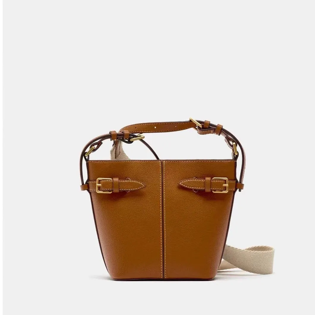 

2025 Vintage Bucket Bag, Clasp Shoulder Purse for Women, Retro Crossbody Tote, Versatile Day-to-Night Bag, Textured Sling Bag