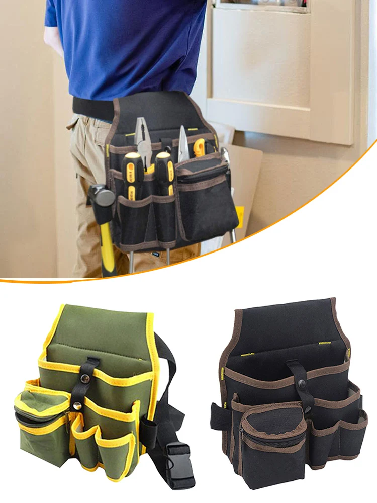 Multifunctional Tool Storage Bag Pouch Belt Hardware Electrician Toolkit Drill Waist Bag Wrench Screwdriver Tool Bags Organizer