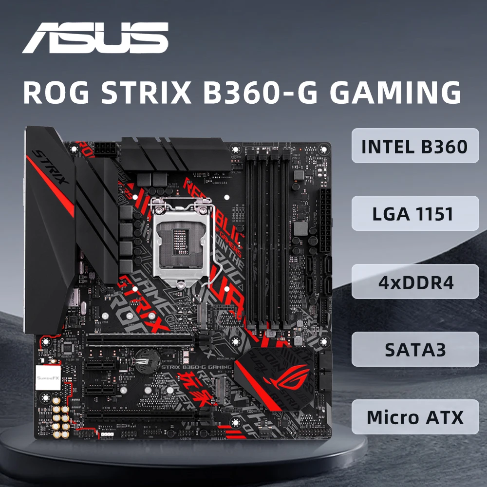 ASUS ROG STRIX B360-G GAMING Motherboard Support i9-9900KF i7-8700K i5-9600K i5-9400F CPU DDR4 2666MHz LGA1151 HDMI RGB M.2 mATX