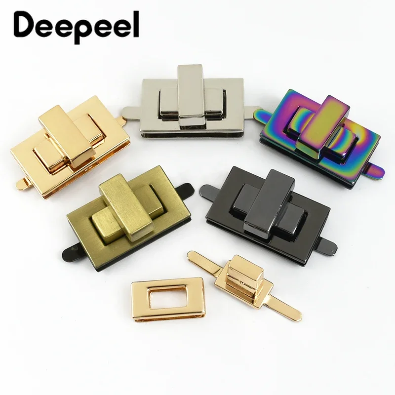 5Pcs Deepeel Metal Bag Lock Buckle Turn Twist Locks Clasp Handbag Purse DIY Hardware Closure Buckles Bags Latch Part Accessories