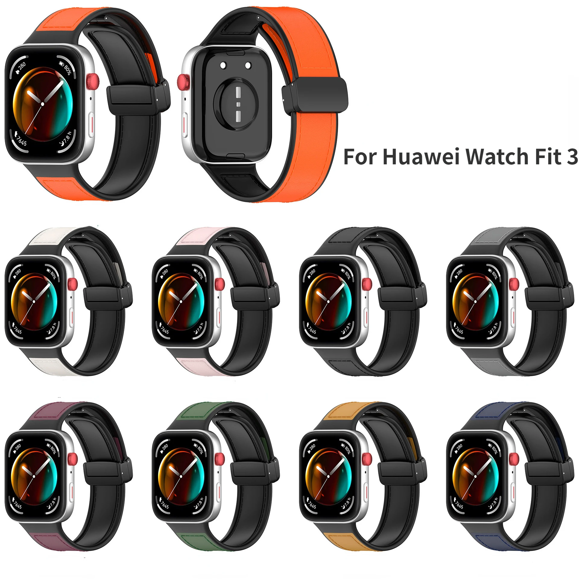 

Кожаный ремешок с магнитной складной пряжкой Для Huawei Watch Fit 3, ремешок для HUAWEI Fit3, спортивный браслет, ремешок для часов