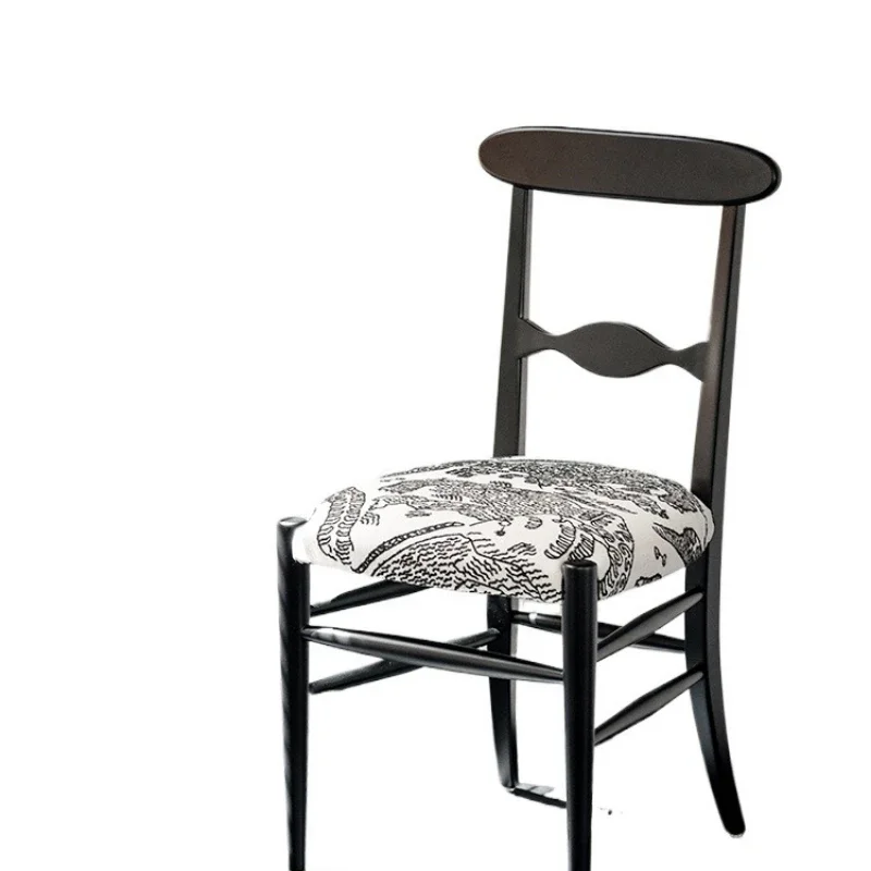 

Hushan medieval solid wood, dining chair Internet celebrity desk chair, simple designer, back chair