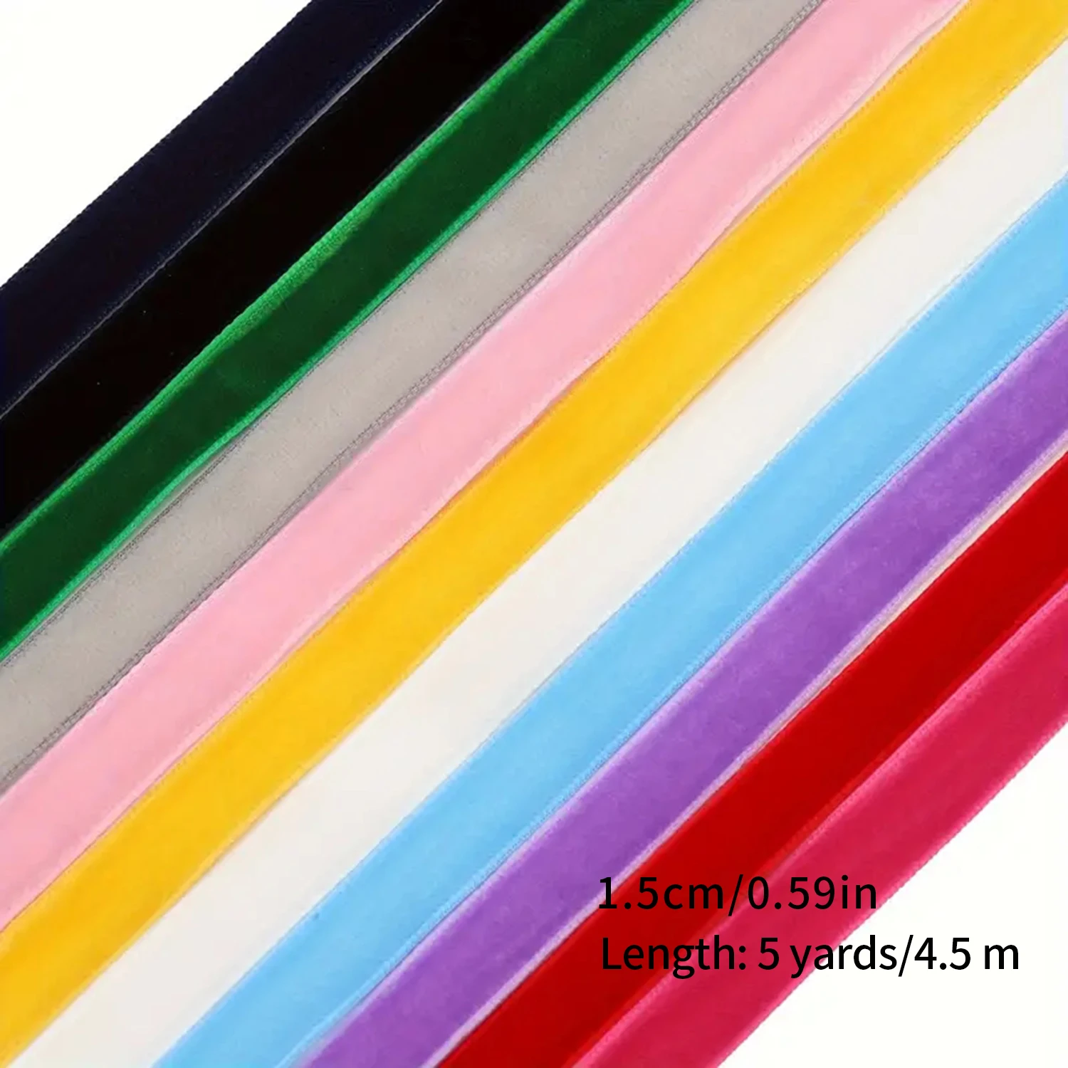 Breite: 6–25 mm, 5 Yards Samtband für Geschenkverpackungen – einseitiges beflocktes Klebeband, weihnachtliches dekoratives Band, DIY-Bastelbedarf – Detail 6