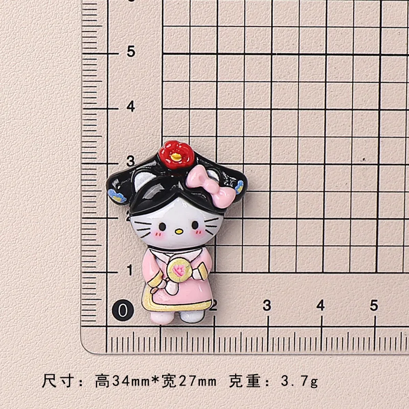 

5 шт. глянцевые кабошоны из смолы Court Sanrio с плоской задней частью, материалы для изготовления ювелирных изделий своими руками, мусорный чехол ручной работы, подвески