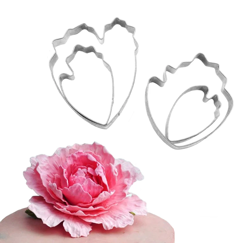 Poinsettia Rose Dahlia Petal Leaf Cutter Set Stainless steel Candy Biscuit Fondant Cookie Cutters, Cake Decorating Tools