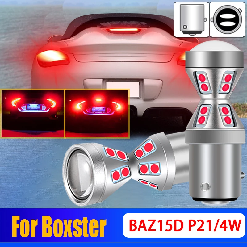 2Pcs High Bright Canbus No Error P21/4W 566 LED Stop Brake Lights Bulbs BAZ15d For Porsche Boxster 3.4 2010 2011 928 5.0 5.4 GTS