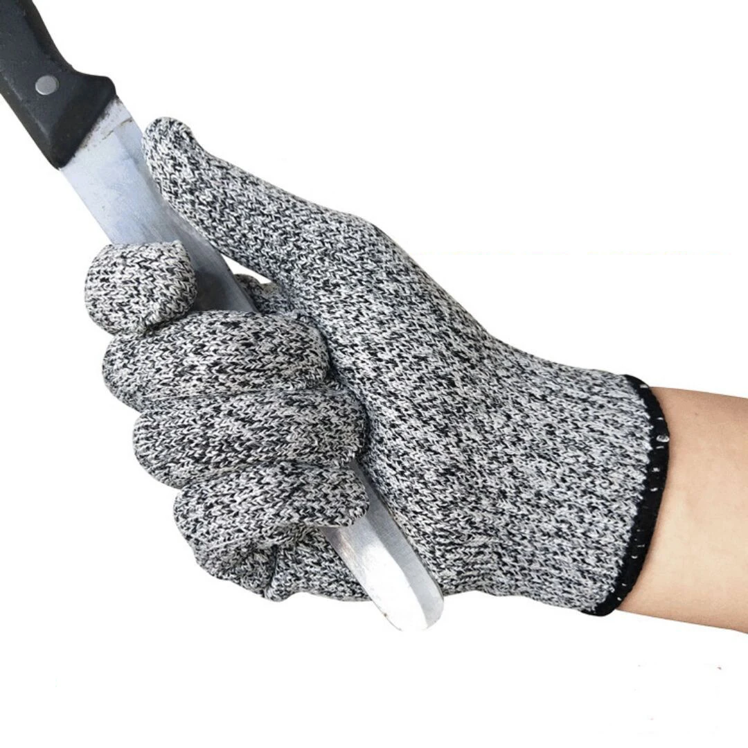 Grade 5 HPPE Anti-Cut Gloves Kitchen Gardening Anti-Cut Knitted Gloves Anti-Thorn Wear-Resistant Glass Building Cutting Gloves