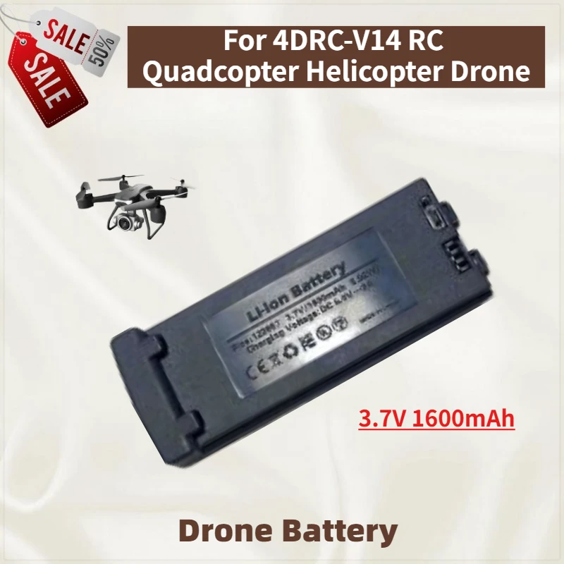 

High Quality 3.7V 1600mAh 4DRC V14 Mini Drone Battery for 4DRC-V14 RC Quadcopter Helicopter Drone Brand New Replacement