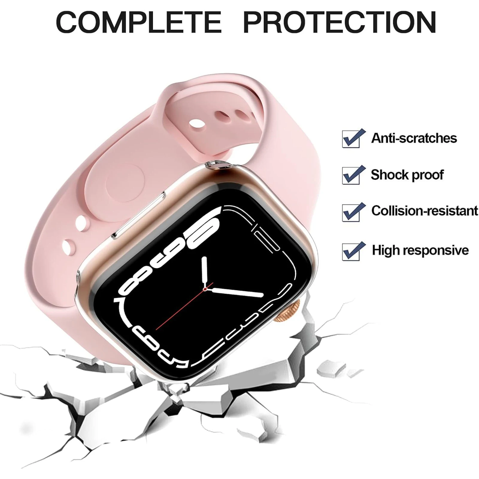 لساعة Apple Watch Series 10 42mm حافظة شفافة سريعة الإصدار من مادة TPU حافظة واقية للساعة الذكية