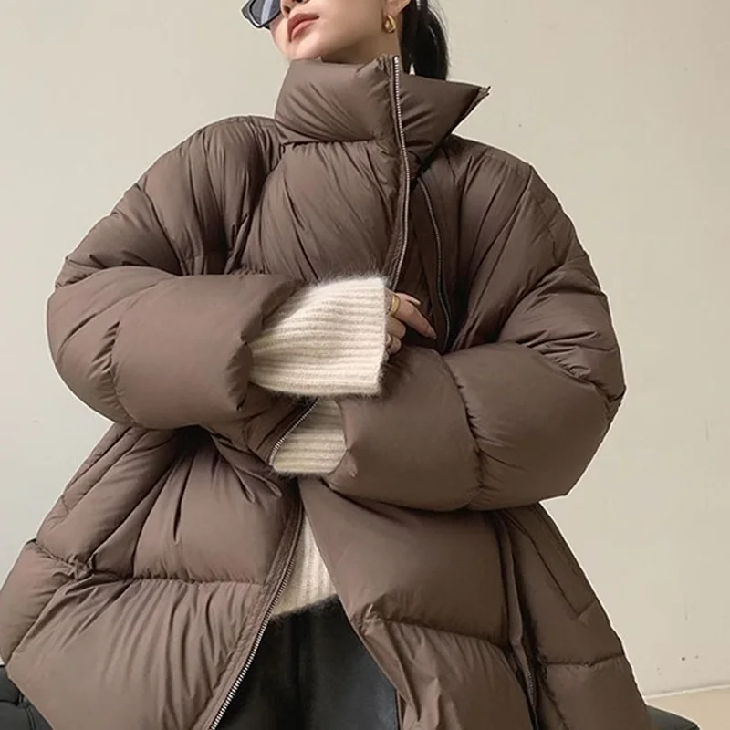 2024 neue Koreanische Puffer Jacke Winter Warme Frauen Kleidung Übergroßen Baumwolle Gefütterte Mantel Weibliche Outwear